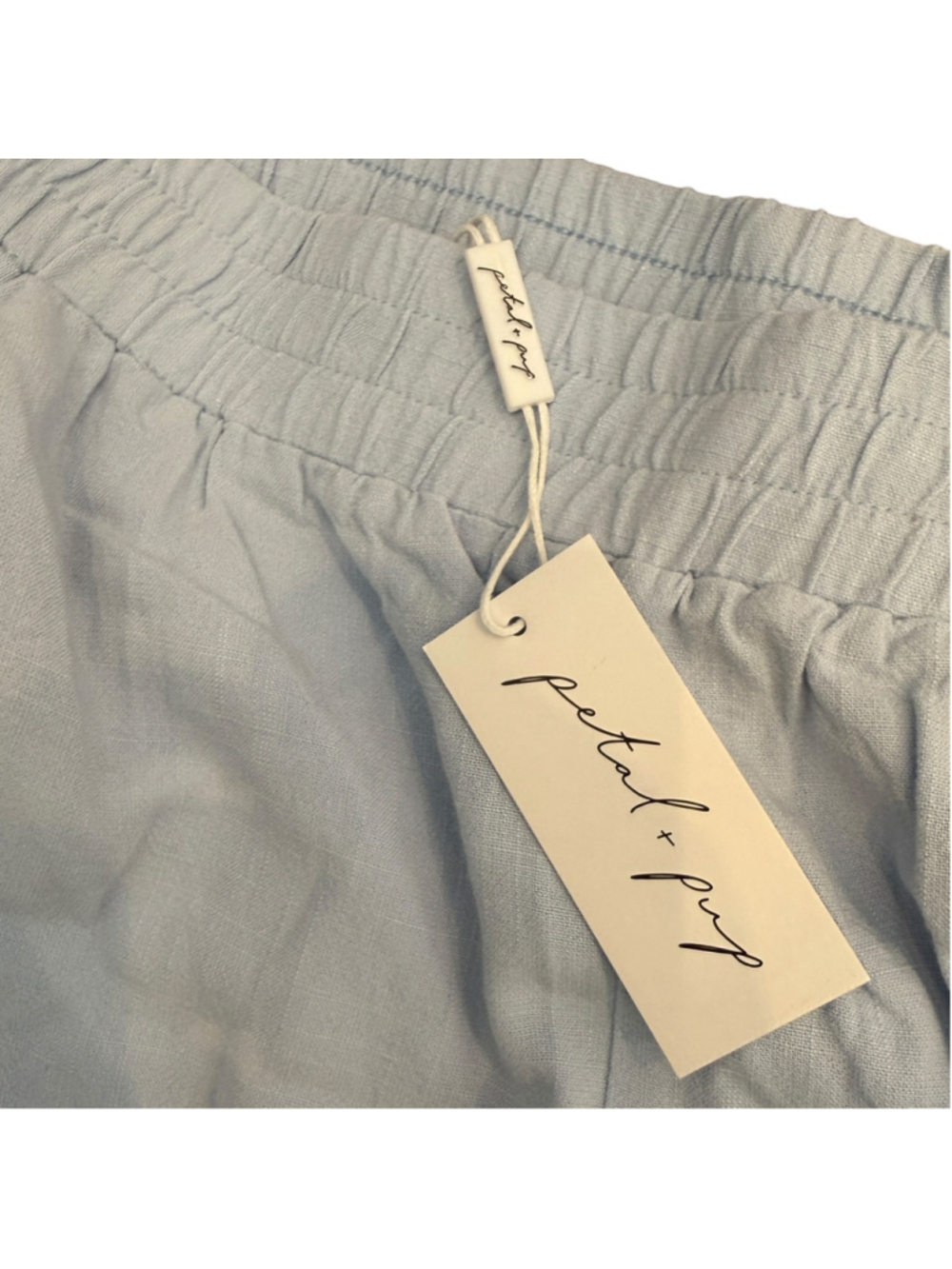 NWT Petal + Pup Marnie Blue Linen Wide Leg Pants Size Large - Picture 4 of 5
